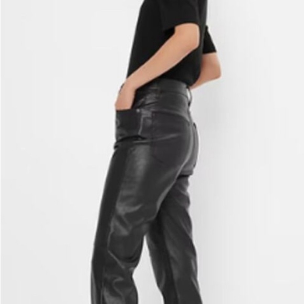 GAP Black Cheeky Straight Pants Vegan Leather size 27